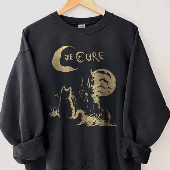 Vintage 90s The Cure Cat Alt Indie Rock Music Sweatshirt The Cure Cat unisex tee - Picture 2 of 4